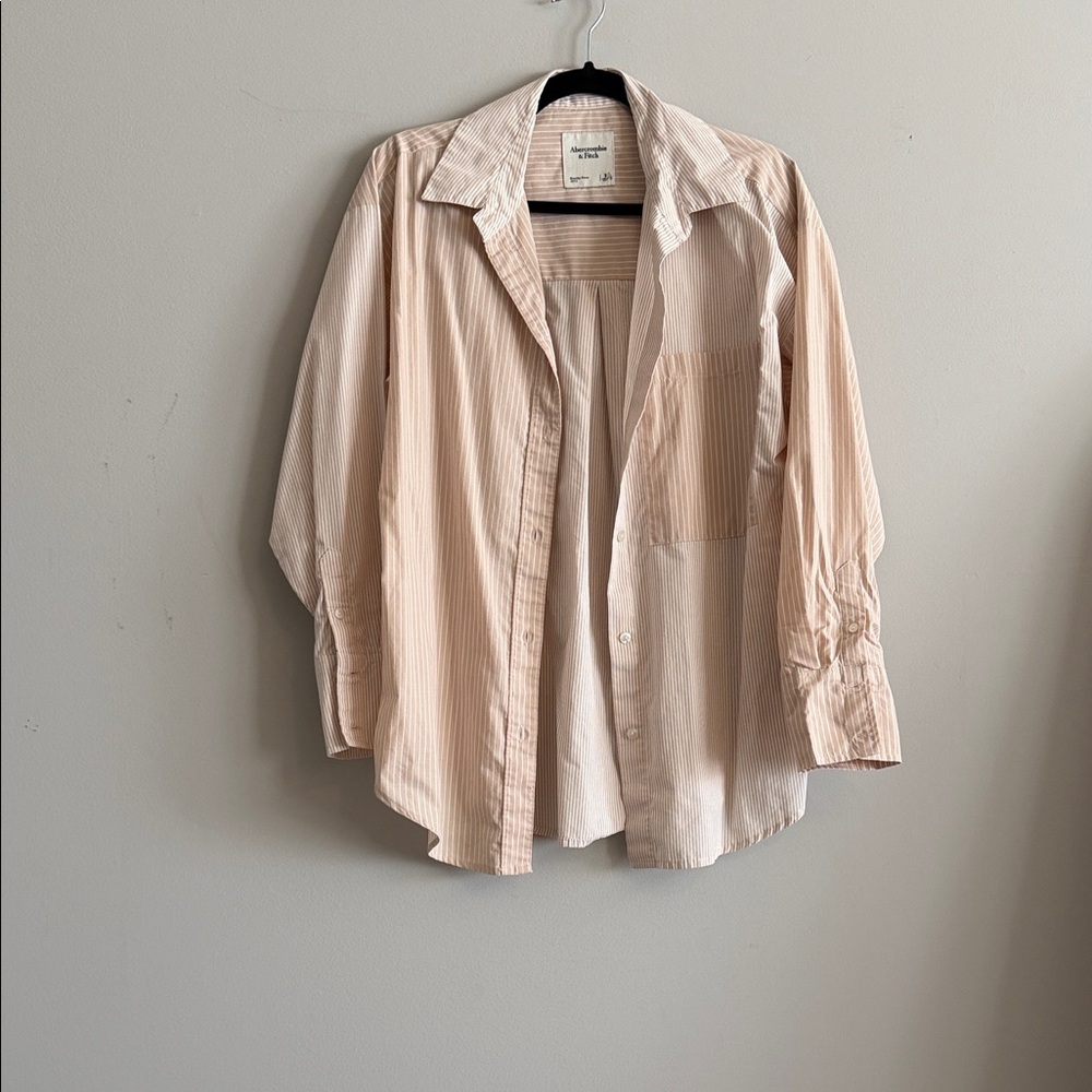 Abercrombie & Fitch Light Pink Striped Button-Down Shirt